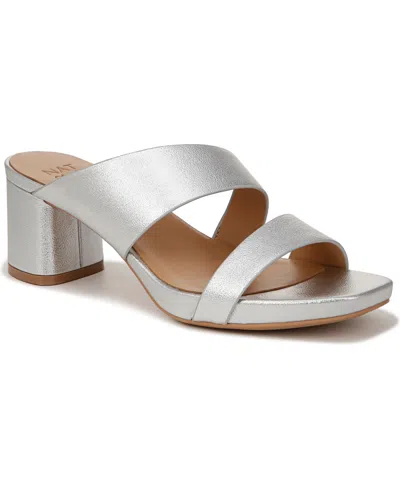 Naturalizer Inez Slide Sandal In Silver Faux Leather
