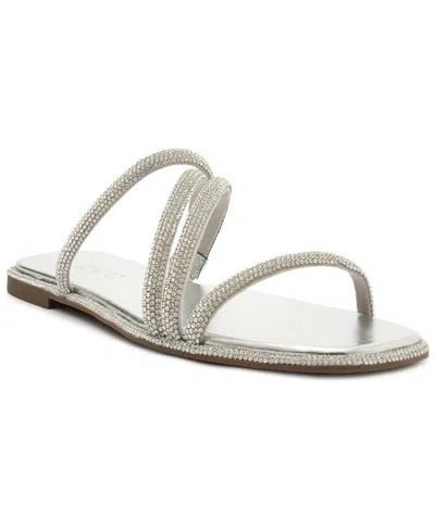 Schutz Giulia Slide Sandal In Silver