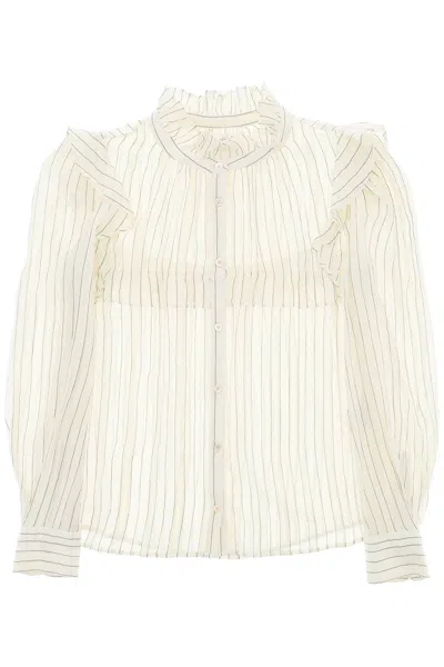 Marant Etoile "striped Cotton Blouse By Id In Mixed Colours