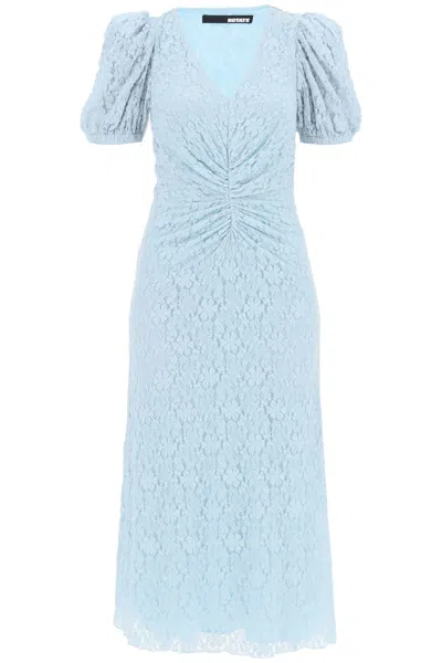 Rotate Birger Christensen Floral-lace Midi Dress In Light Blue