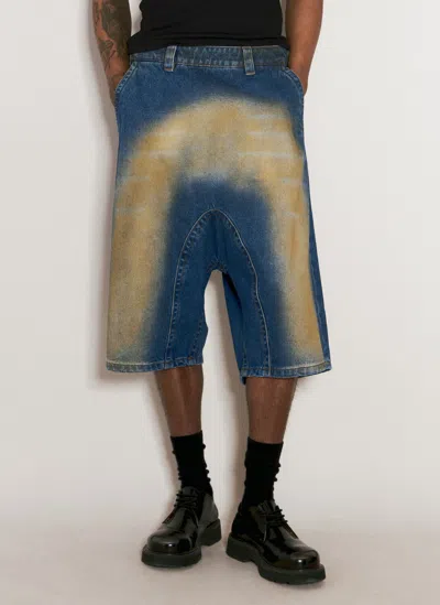Y/project Blue Sprayed Shorts