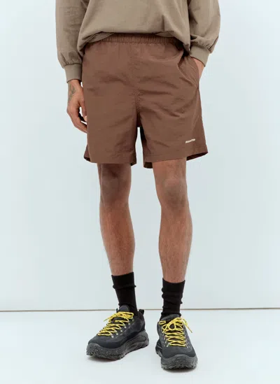 Thisisneverthat Logo Embroidery Jogging Shorts In Brown