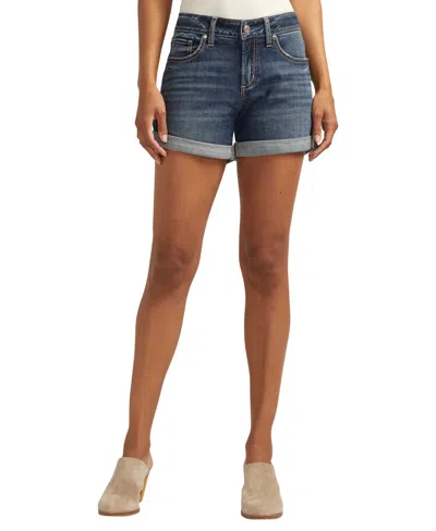 Silver Jeans Co. Mid Rise Denim Boyfriend Shorts In Indigo