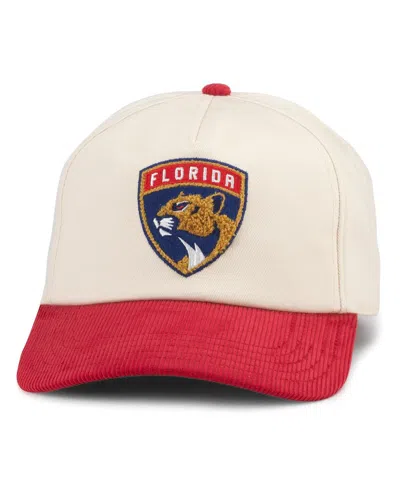 American Needle Men's  White, Red Florida Panthers Burnett Adjustable Hat In White,red