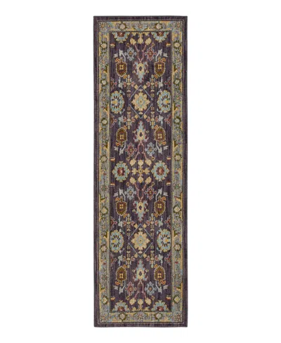 Karastan Pandora Wrath Runner Area Rug, 2'4 X 7'10 In Eggplant