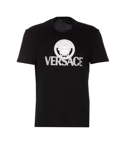 Versace Medusa Logo T-shirt In Black