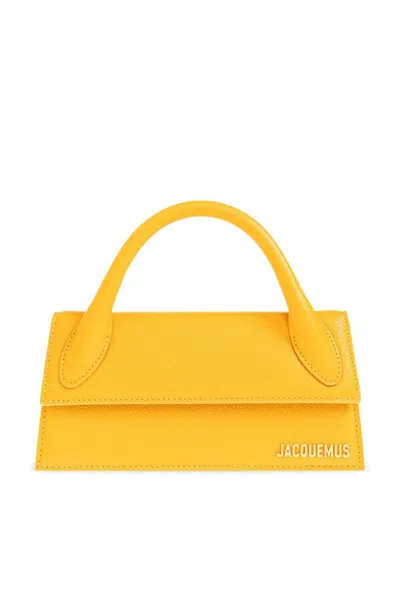 Jacquemus Le Chiquito Long Top Handle Bag In Giallo