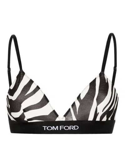 Tom Ford Optical Zebra-print Bra In Xecbl Ecru Black