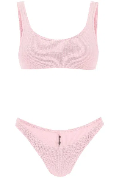 Reina Olga Pilou Scrunch Bikini Set In Rose