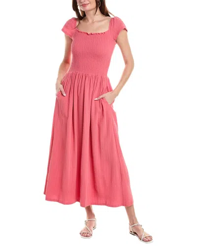 Splendid Tai Smocked Maxi Dress In Pink