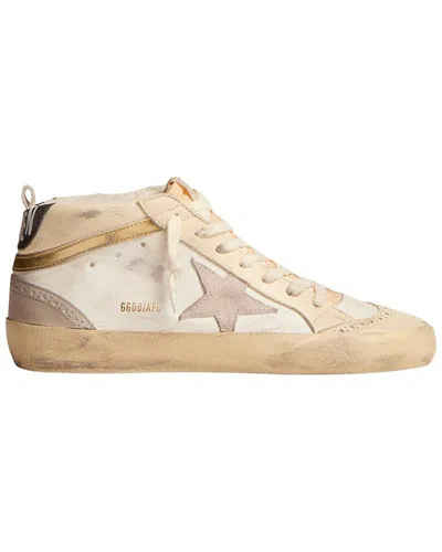 Golden Goose Mid Star Leather Sneaker In White