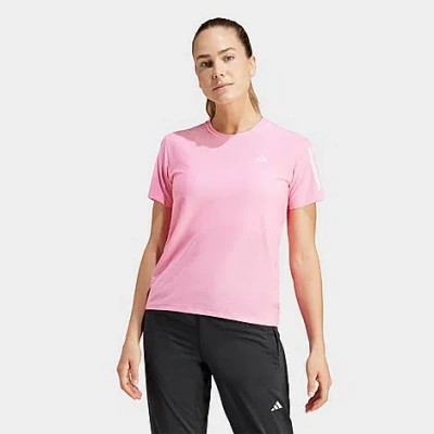Adidas Originals Own The Run Performance T-shirt In Bliss Pink