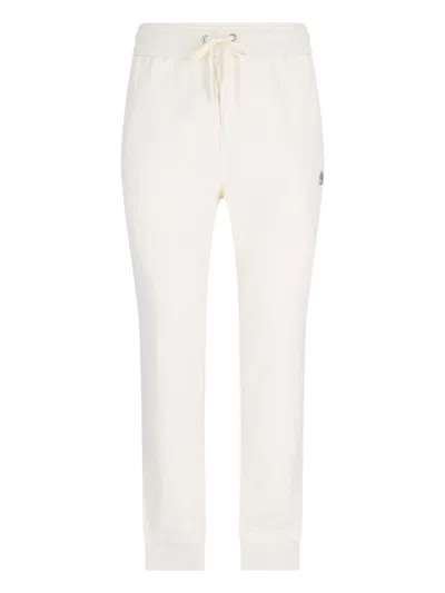 Moose Knuckles Drawstring-waist Cotton Track Trousers In White