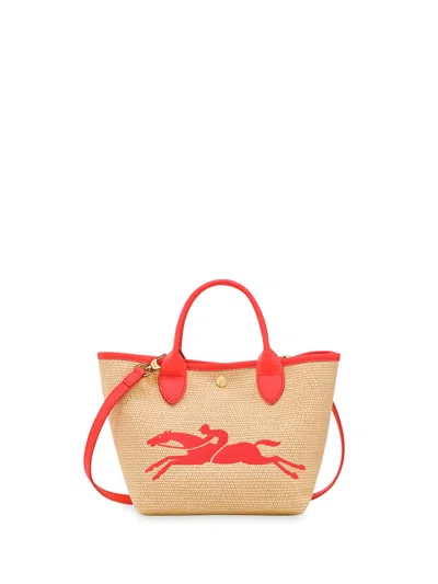 Longchamp `le Panier Pliage` Small Handbag In Red
