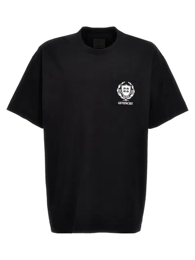 Givenchy Logo Embroidery T-shirt In Black