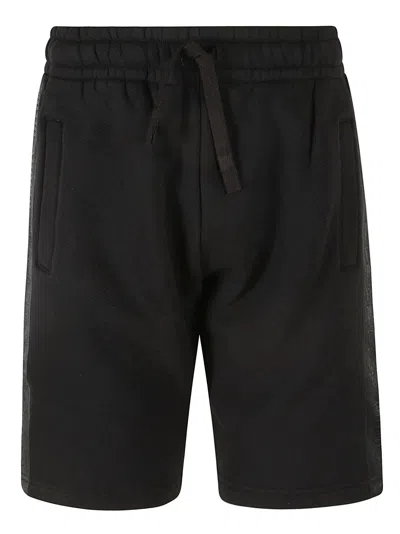 Palm Angels Logo Tape Sweat Shorts In Black
