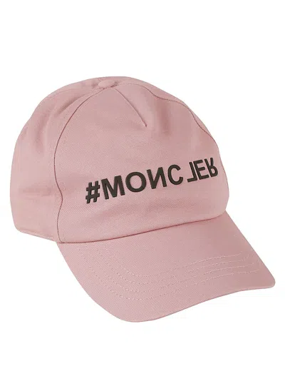 Moncler Logo Baseball Cap In Dark Pink