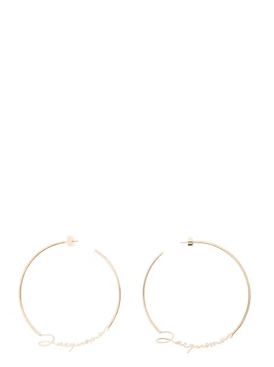 Jacquemus Les Creoles Gold-tone Hoop Earrings In Brass Woman In Golden