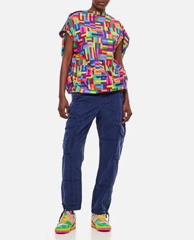 Comme Des Garçons Geometric Pattern Top In Multicolor