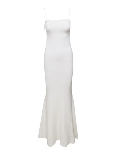 Jacquemus White La Robe Aro Mermaid Dress In Viscose Woman