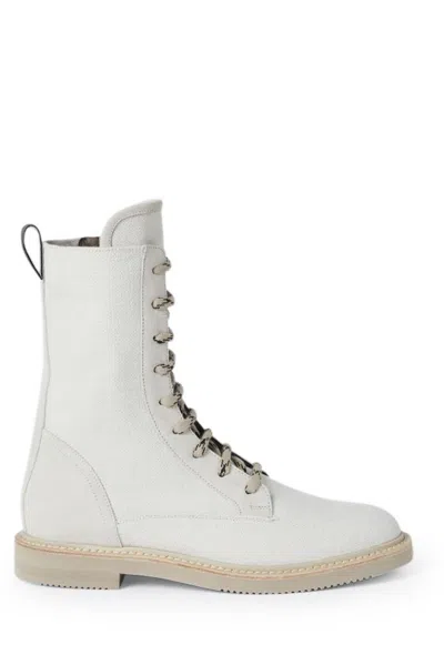 Brunello Cucinelli Lace-up Ankle Boots In White