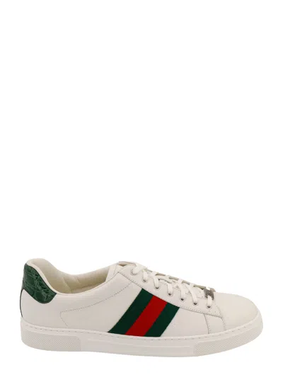 Gucci Ace Web Sneakers In White