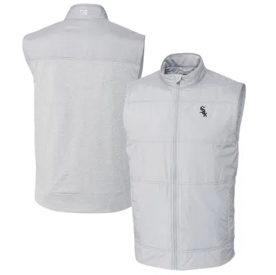 Cutter & Buck Gray Chicago White Sox Big & Tall Stealth Hybrid Quilted Windbreaker Full-zip Vest In Pewter
