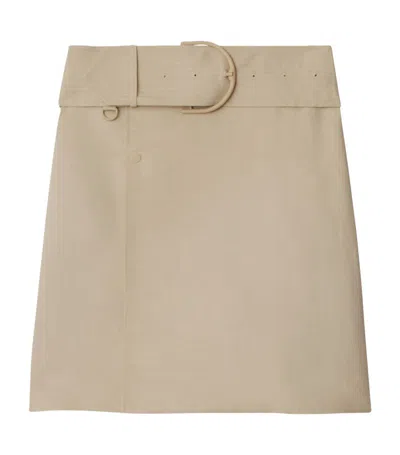 Burberry Canvas Trench Skirt In Oat