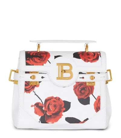 Balmain Leather B-buzz 23 Top-handle Bag In Red