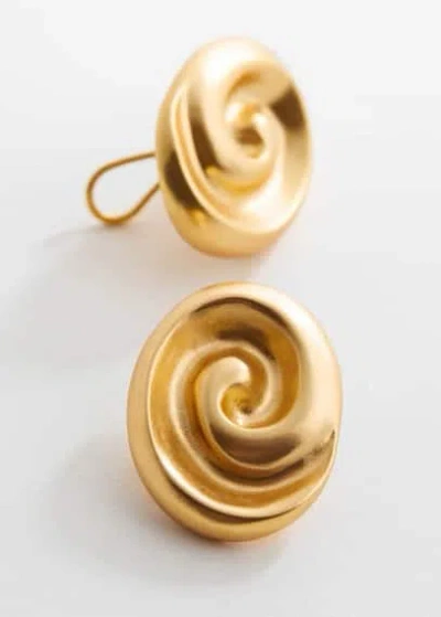 Mango Round Relief Earrings Gold