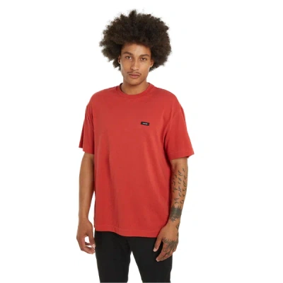 Calvin Klein Plain Cotton T-shirt In Red