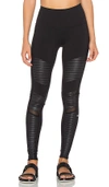 Alo Yoga High-waist Moto Sport Leggings With Mesh Panels In Black
