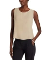 Eileen Fisher Scoop-neck Georgette Crepe Shell In Briar