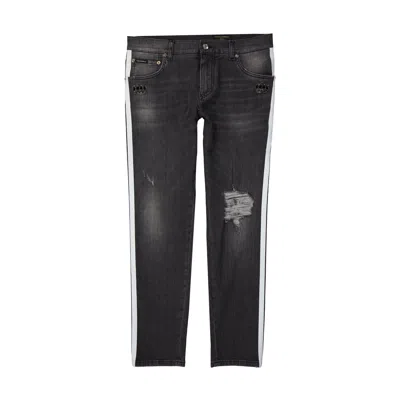 Dolce & Gabbana Skinny Denim Jeans In 黑色的