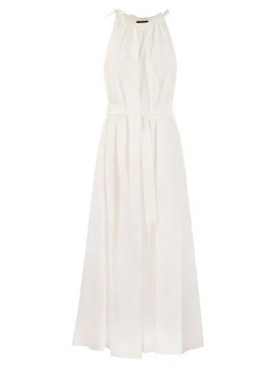 Weekend Max Mara Fidato Belted Sleeveless Dress In White