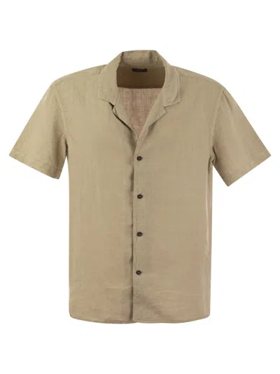 Peserico Linen Shirt In Beige