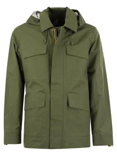 K-way K Way Erhal Linen Blend 2 L Hooded Jacket In Green