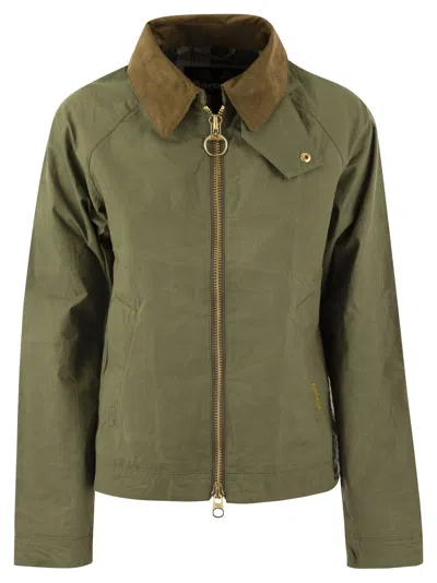 Barbour Campbell Short Mackintosh In Military Green