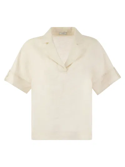 Peserico Pure Linen Shirt In Cream