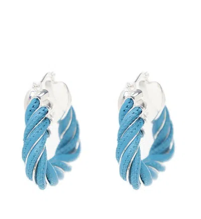 Bottega Veneta Twist Triangle Earrings In Blu