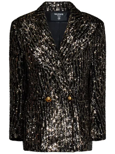 Balmain Blazer In Gold