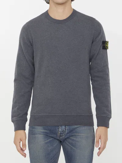 Stone Island Sweatshirt With Compass Application In Grey