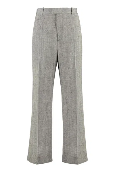 Bottega Veneta Wool And Silk Flares Pants In Grey