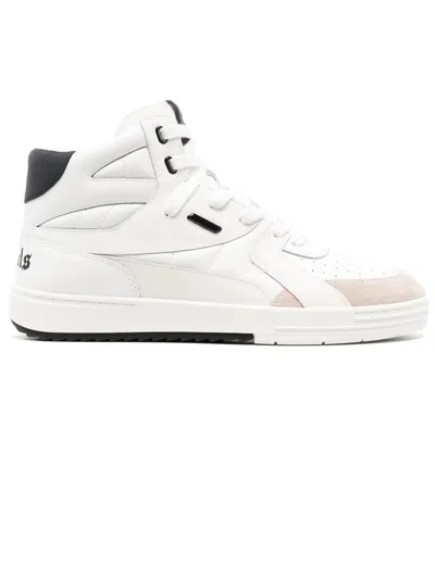 Palm Angels Logo Lace-up Sneakers In Bianco