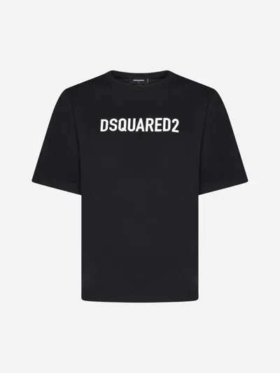 Dsquared2 Logo Cotton T-shirt In Black