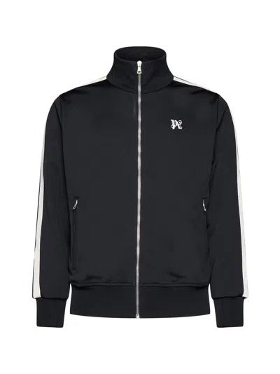 Palm Angels Tracksuit Jacket With Monogram In Black Off