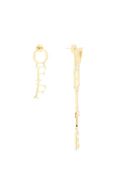 Off-white Logo Pendant Earrings In Gold No Colour (gold)