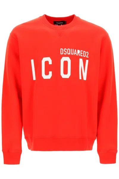 Dsquared2 Logo Printed Crewneck Sweatshirt In Orange (red)