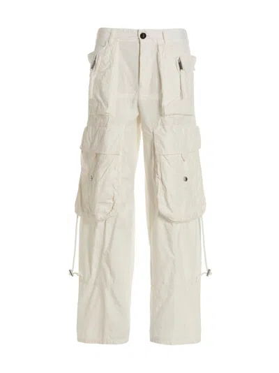 Dsquared2 Wide-leg Cargo Trousers In White