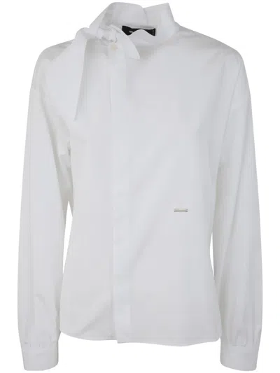 Dsquared2 Knotted Collar Shirt In White